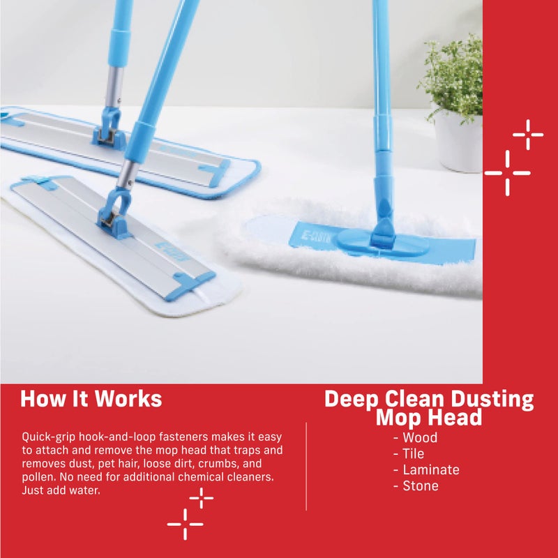 E-Cloth Deep Clean Mop Dusting Head, Reusable Microfiber Dusting Mop Heads Replacements for Dust Mops for Floor Cleaning, 100 Wash Guarantee, 1 Pack - Image 2